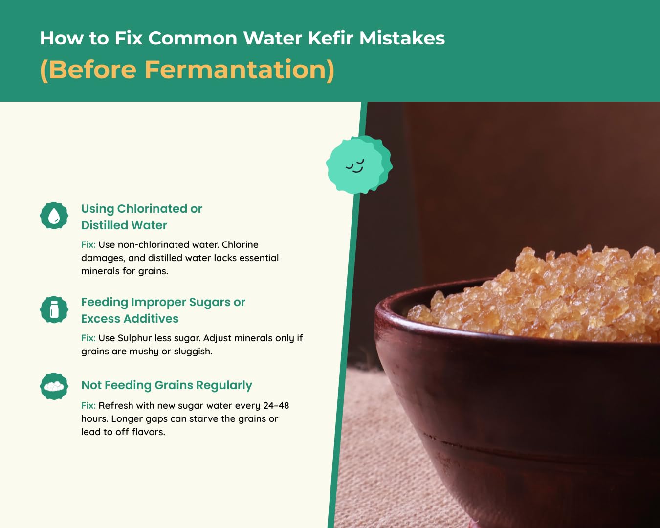 Kefir mistakes before fermentation