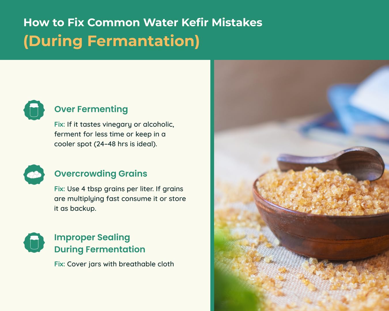 Kefir mistakes during fermentation