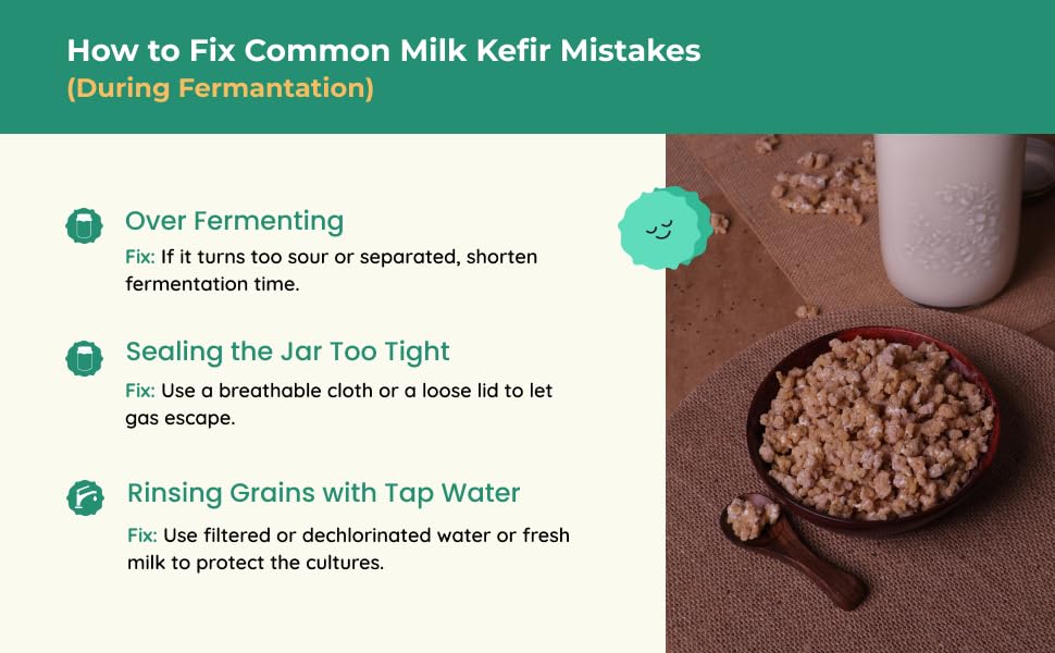 Kefir mistakes during fermentation